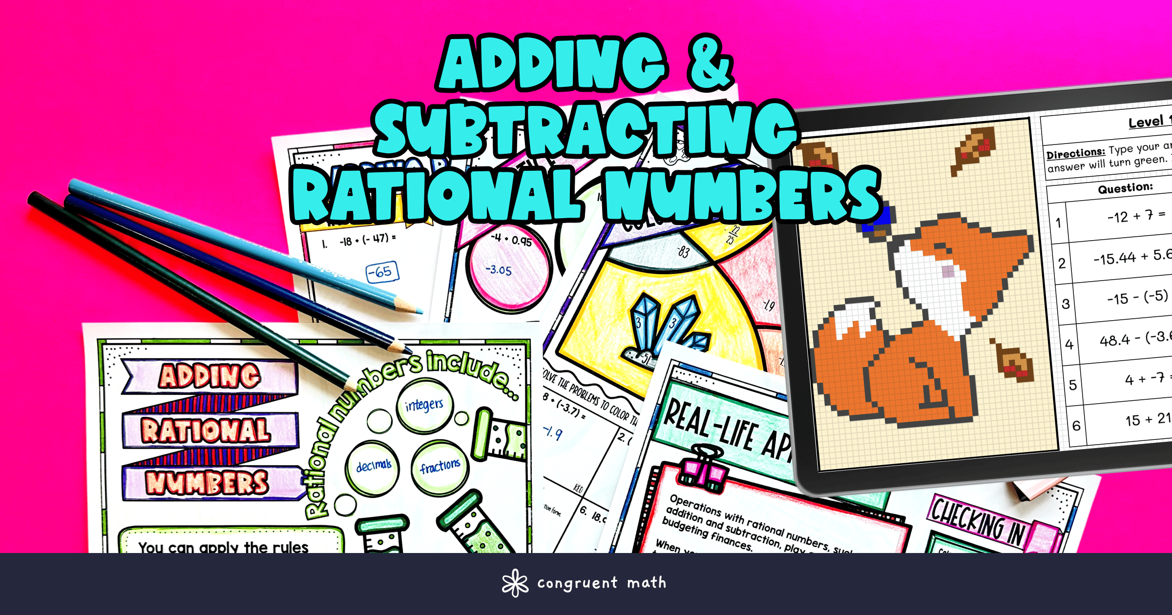 Adding & Subtracting Rational Numbers by Congruent Math