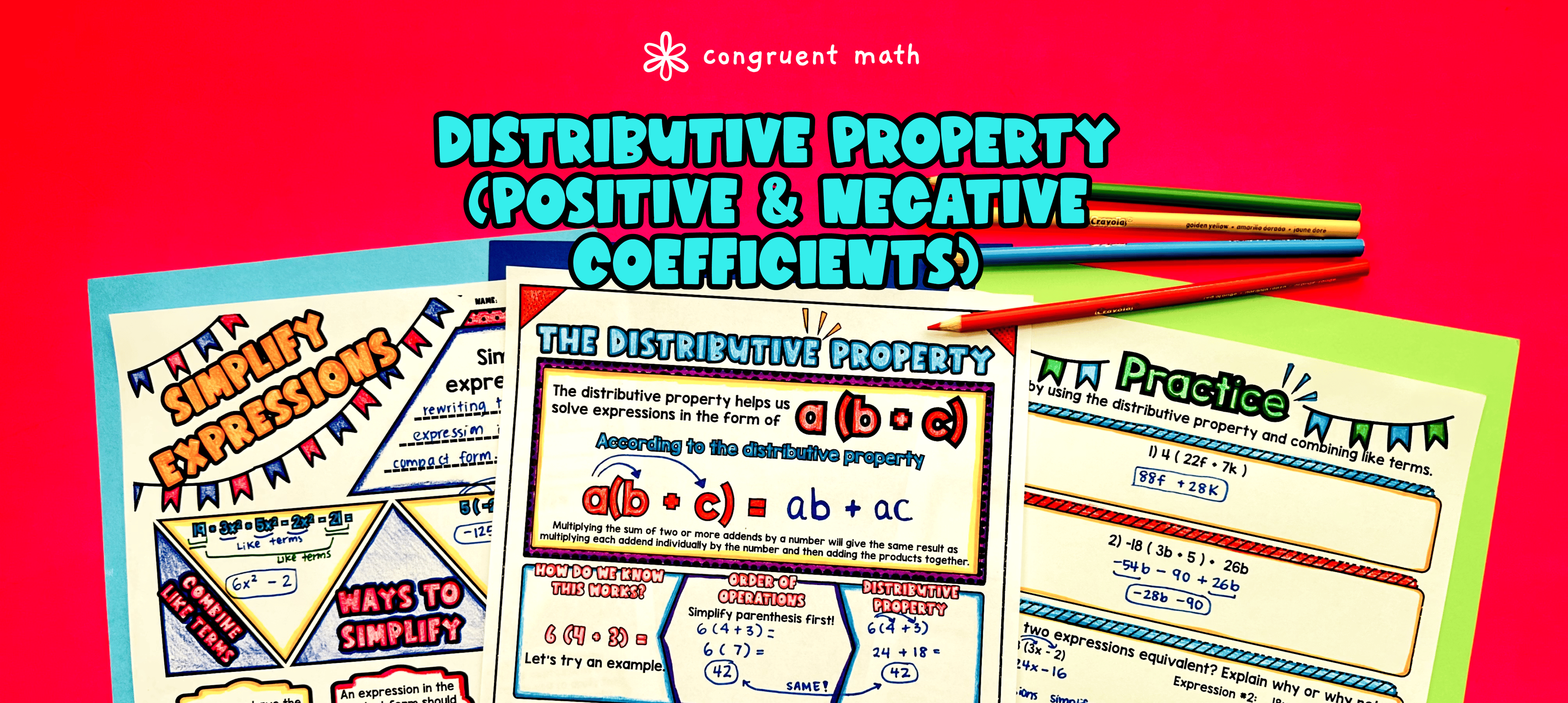 Distributive Property and Combining Like Terms (Negative Coefficients)