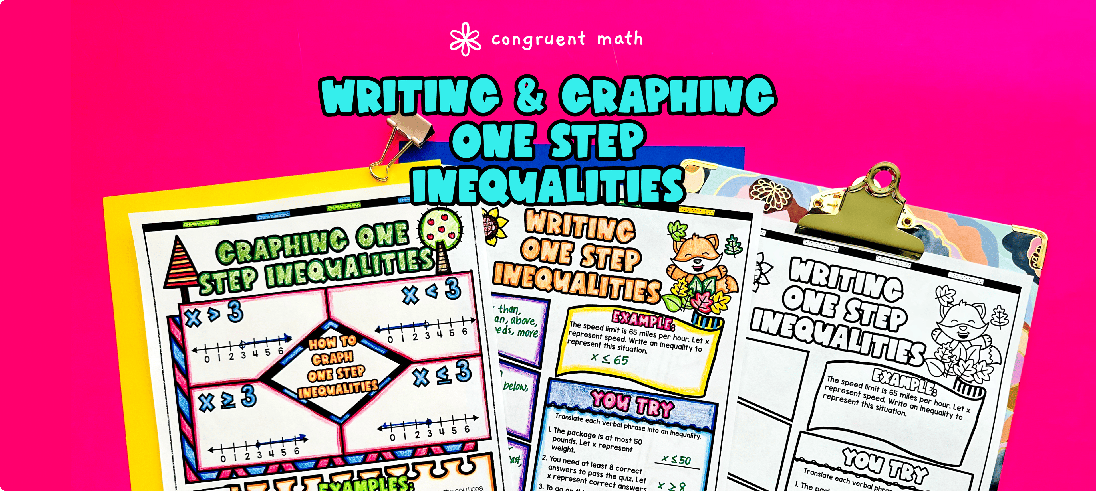 Writing & Graphing One Step Inequalities