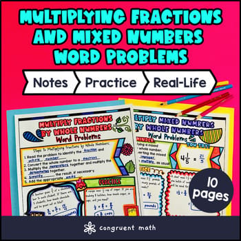 Word Problems Multiplication of a Fraction by Whole Numbers Guided Notes Doodles