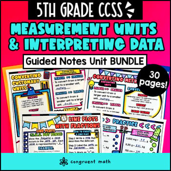 Converting Units of Measurement & Data Guided Notes with Doodles | 5th Grade