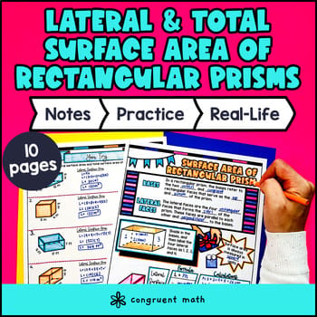 Lateral & Total Surface Area of Rectangular Prisms Guided Notes with Doodles